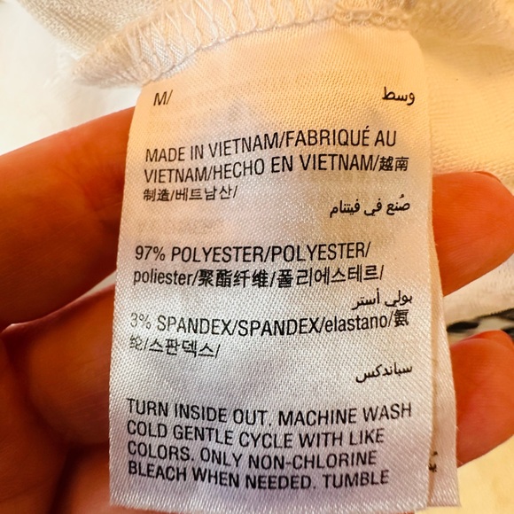 JM Collection White Textured 3/4 Length Sleeves Blouse Size Medium - Picture 4 of 4